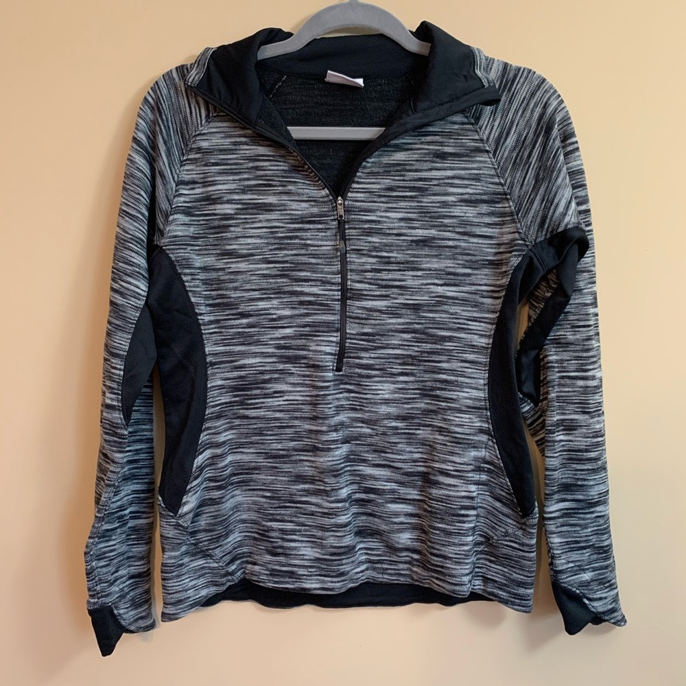 Columbia 1/2 Zip Medium Black White Heather